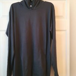Long sleeved hooded shirt navy blue